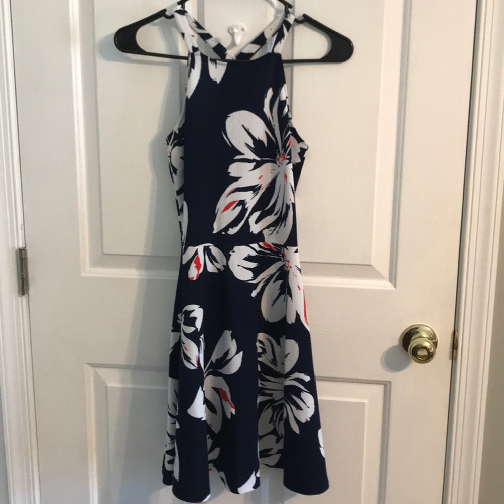 Floral high neck dress